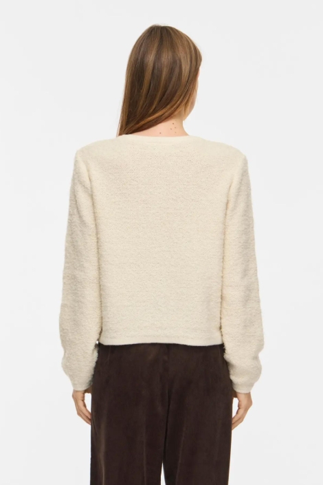 Vila ecru dames vest | Model achteraanzicht