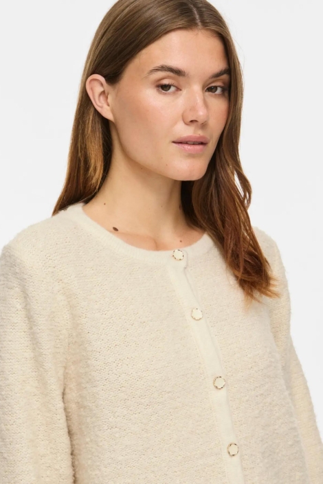 Vila ecru dames vest | Close up
