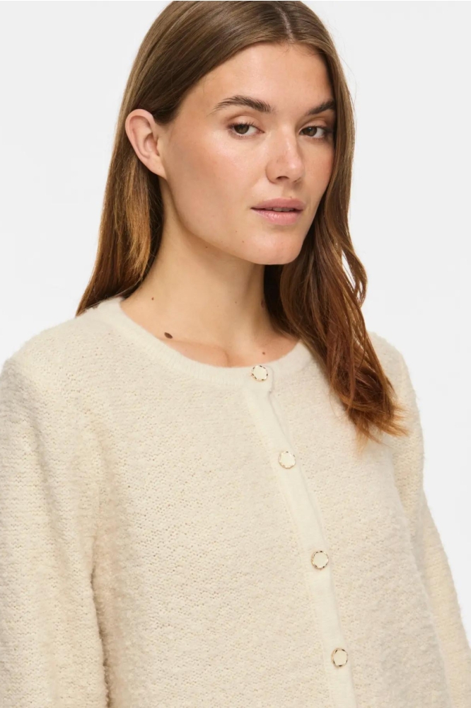 Vila ecru dames vest | Close up