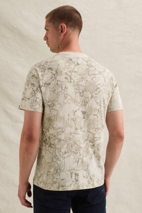 PME legend beige heren t-shirt | Model achteraanzicht