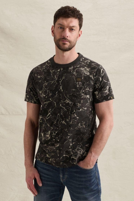 PME legend blauwe heren t-shirt | Model vooraanzicht