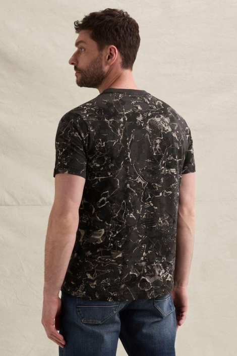 PME legend blauwe heren t-shirt | Model achteraanzicht