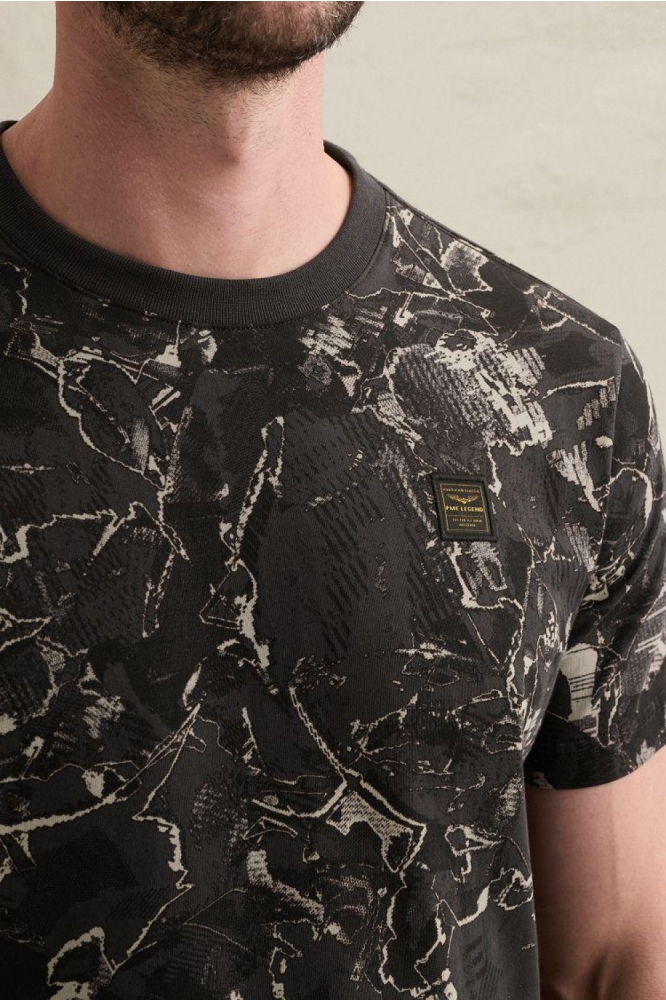 PME legend blauwe heren t-shirt | Close up