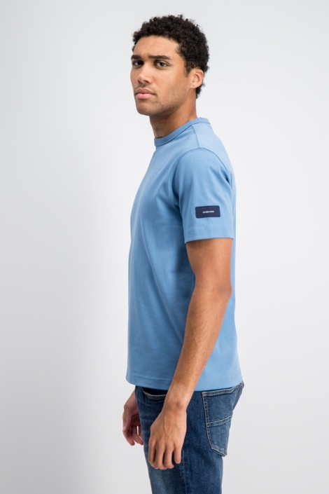 Gabbiano blauwe heren t-shirt | Model zijaanzicht