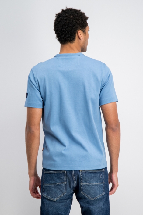 Gabbiano blauwe heren t-shirt | Model achteraanzicht