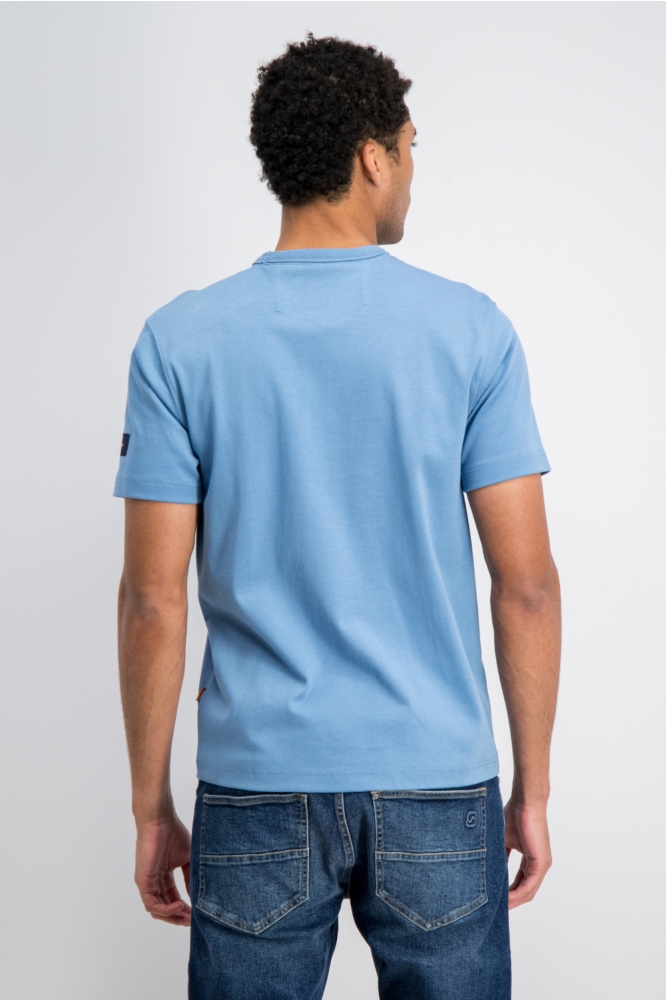 Gabbiano blauwe heren t-shirt | Model achteraanzicht