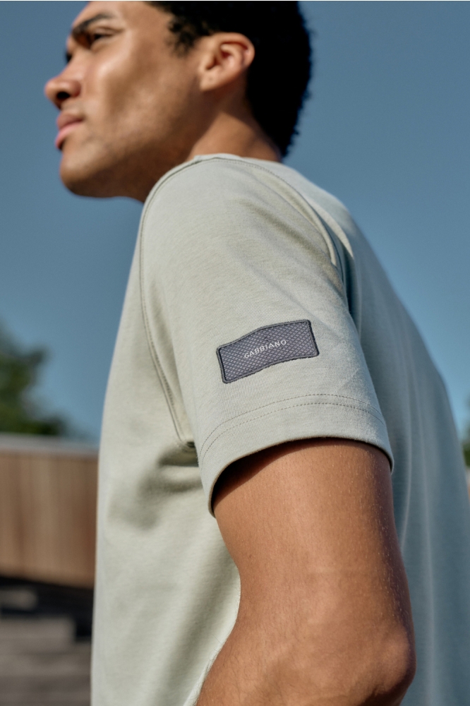 Gabbiano groene heren t-shirt | Close up