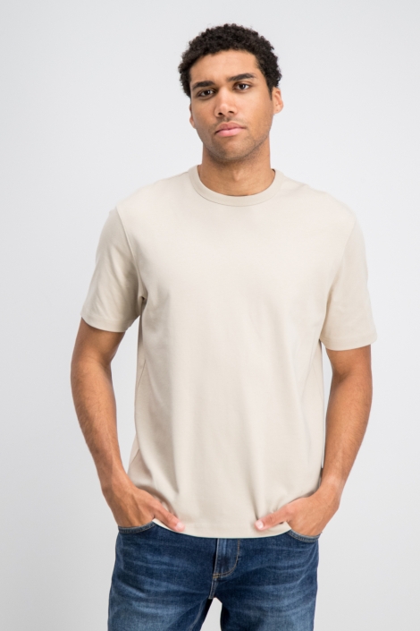 Gabbiano zand heren t-shirt | Model vooraanzicht