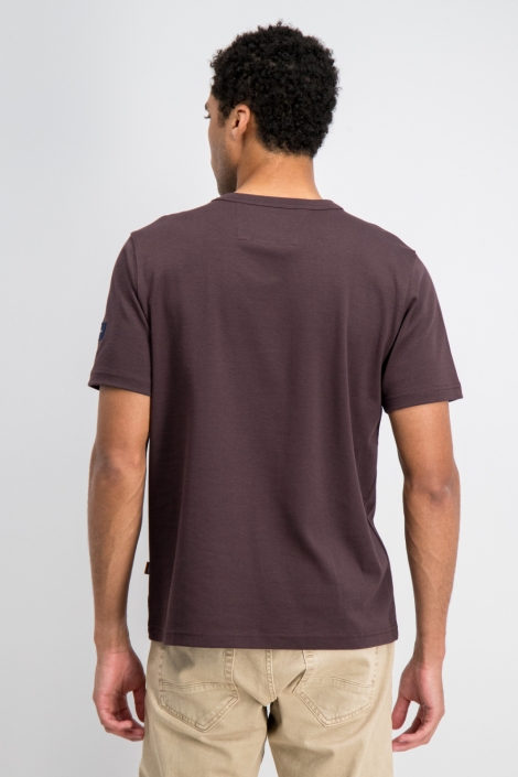 Gabbiano bordeaux heren t-shirt | Model achteraanzicht
