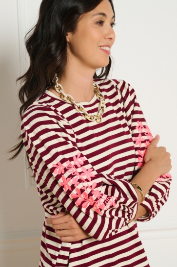 LolaLiza T-shirt T SLEEBROST 02400403 BORDEAU/PINK FLUO