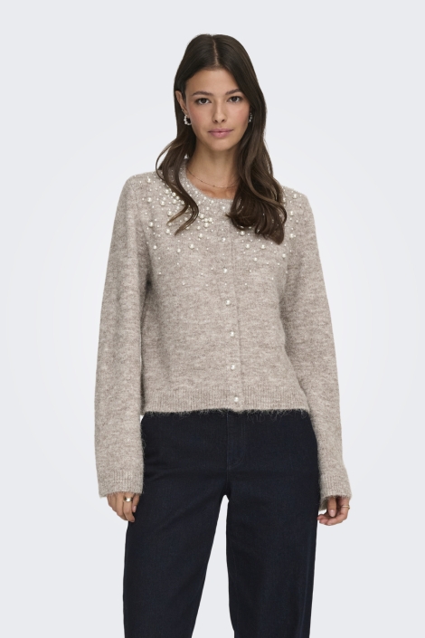 Only camel dames vest | Model vooraanzicht