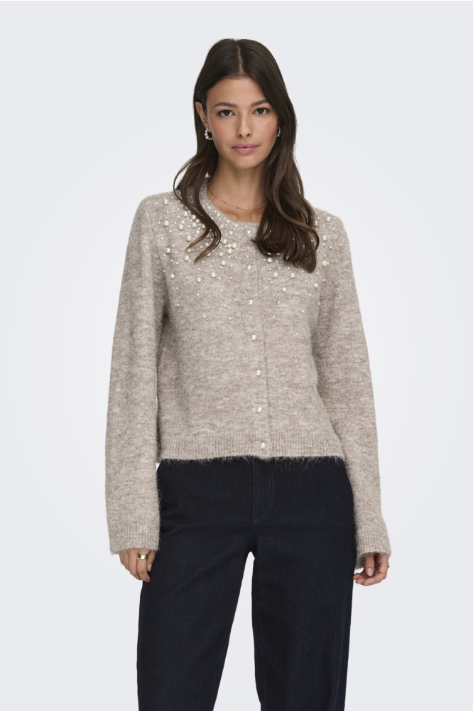 Only camel dames vest | Model vooraanzicht