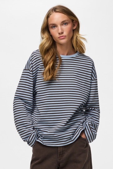 Pieces T-shirt PCSADIE LS TOP JRS NOOS BC 17146655 CASHMERE BLUE/HOT FUDGE
