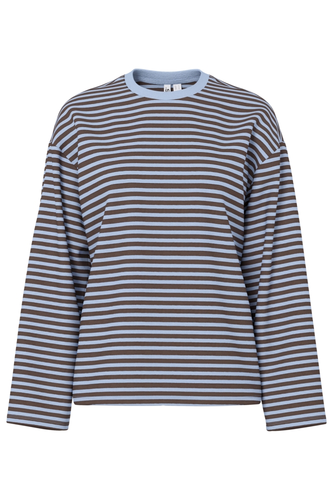 Pieces blauwe dames t-shirt | Vooraanzicht