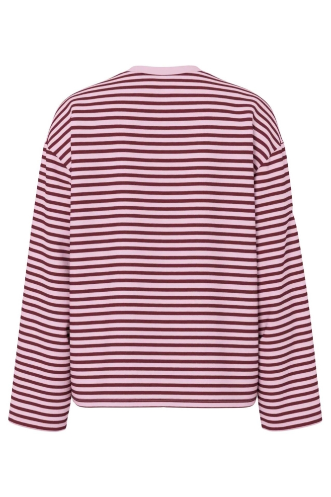 Pieces roze dames t-shirt | Achteraanzicht