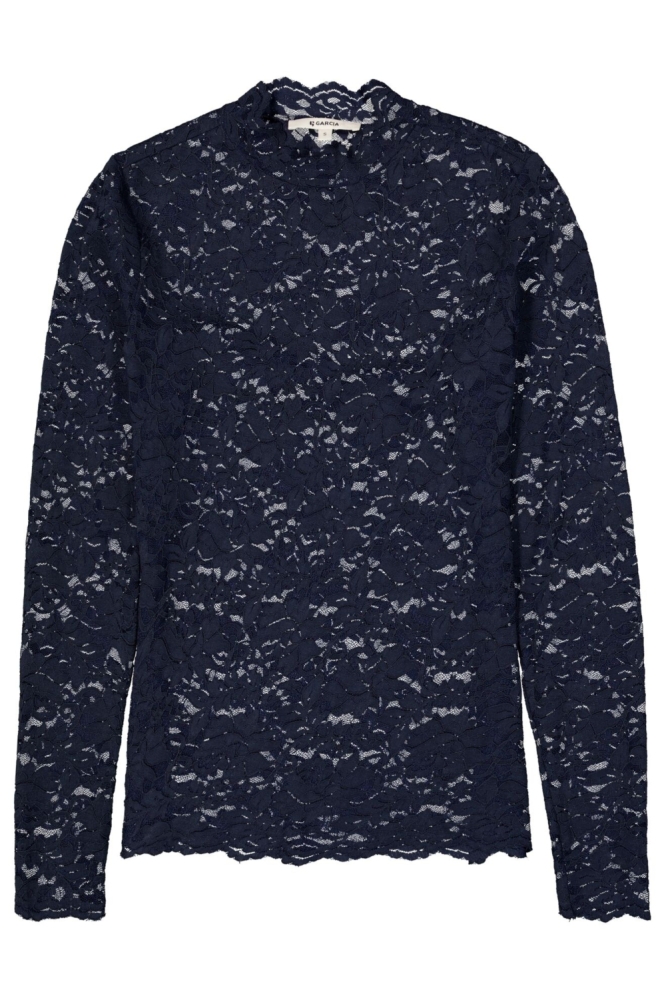 Garcia blauwe dames t-shirt | Vooraanzicht