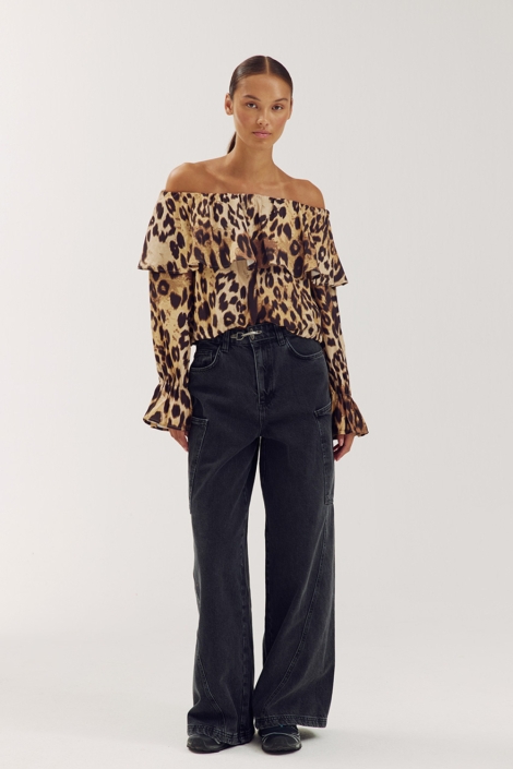Harper & Yve camel dames t-shirt | Model