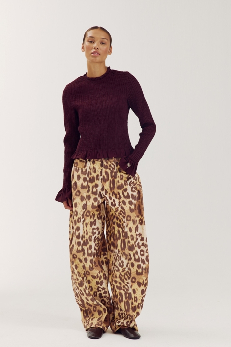 Harper & Yve bordeaux dames t-shirt | Vooraanzicht