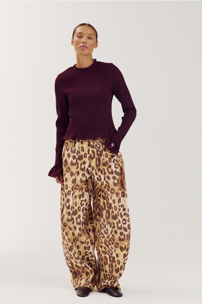 Harper & Yve bordeaux dames t-shirt | Vooraanzicht