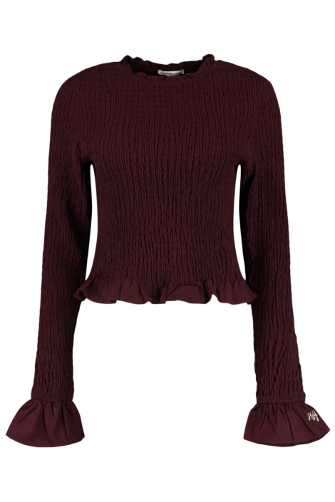 Harper & Yve bordeaux dames t-shirt | Vooraanzicht
