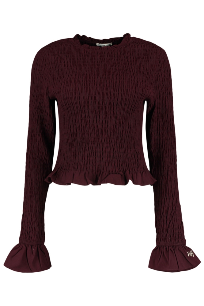 Harper & Yve bordeaux dames t-shirt | Vooraanzicht