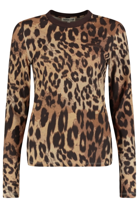 Harper & Yve camel dames t-shirt | Vooraanzicht