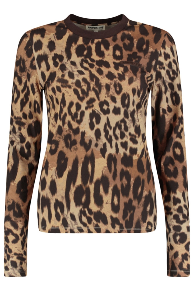 Harper & Yve camel dames t-shirt | Vooraanzicht