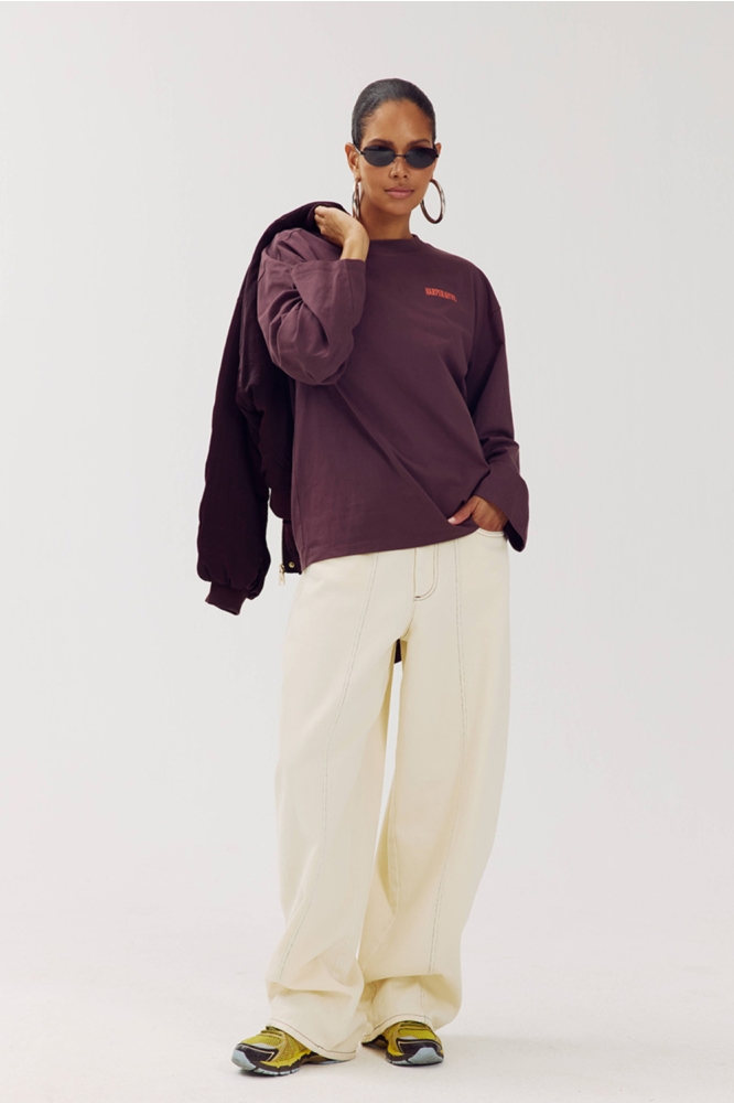 Harper & Yve paarse dames t-shirt | Model