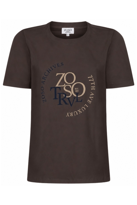 Zoso bruine dames t-shirt | Vooraanzicht