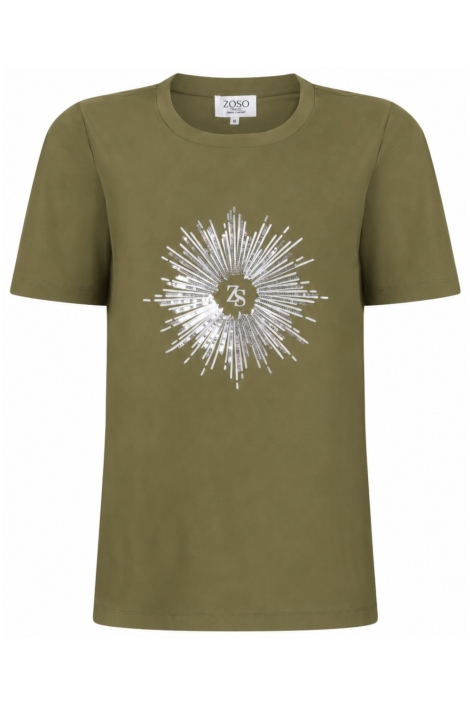 Zoso groene dames t-shirt | Vooraanzicht