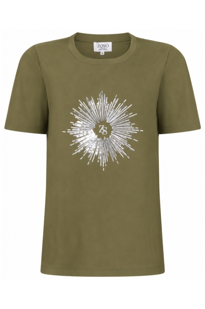 Zoso groene dames t-shirt | Vooraanzicht