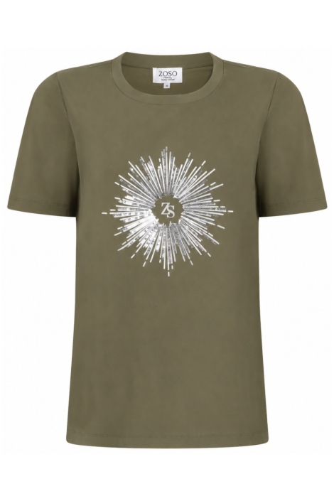 Zoso groene dames t-shirt | Vooraanzicht