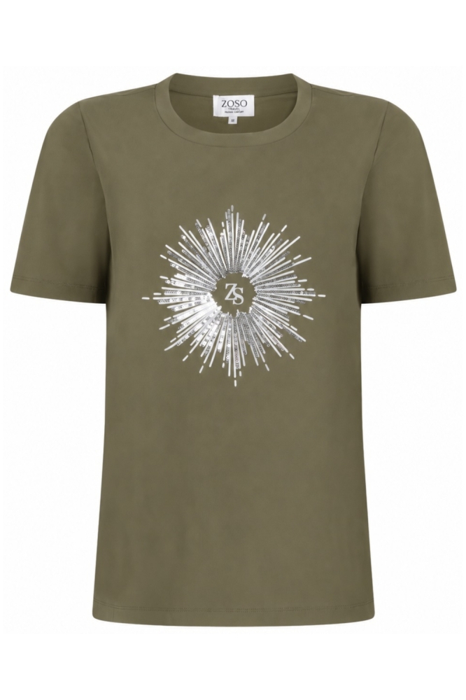 Zoso groene dames t-shirt | Vooraanzicht