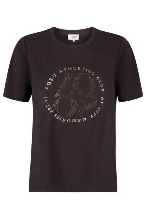 Zoso bruine dames t-shirt | Vooraanzicht