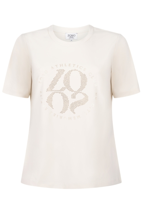 Zoso beige dames t-shirt | Vooraanzicht