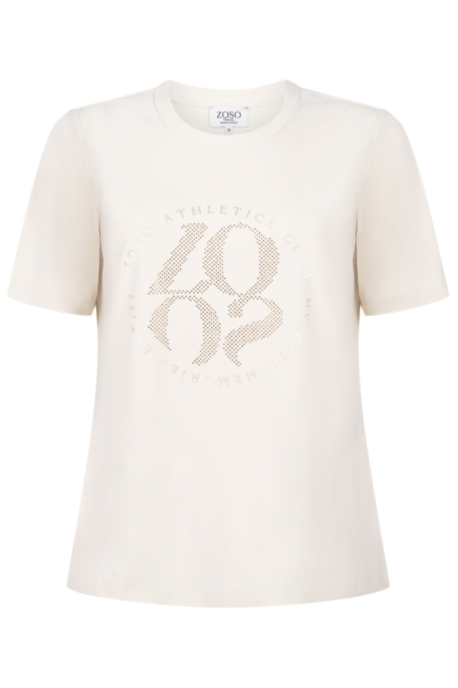 Zoso beige dames t-shirt | Vooraanzicht