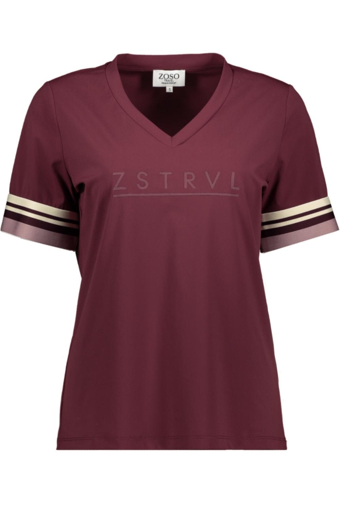 Zoso bordeaux dames t-shirt | Vooraanzicht