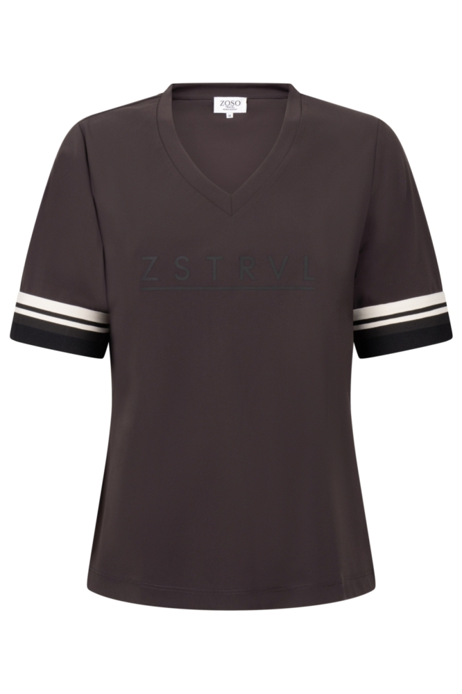 Zoso bruine dames t-shirt | Vooraanzicht