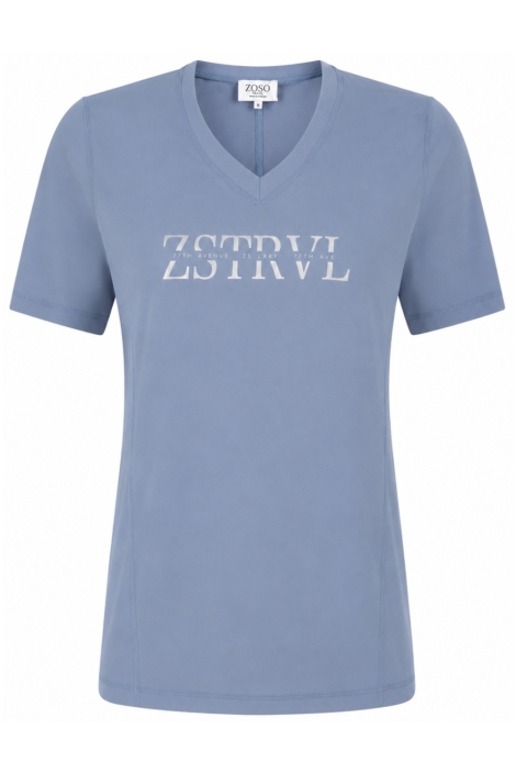 Zoso blauwe dames t-shirt | Vooraanzicht