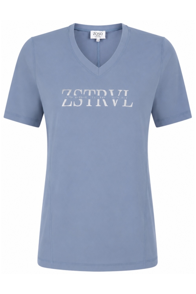 Zoso blauwe dames t-shirt | Vooraanzicht