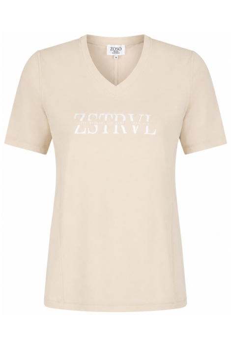 Zoso beige dames t-shirt | Vooraanzicht