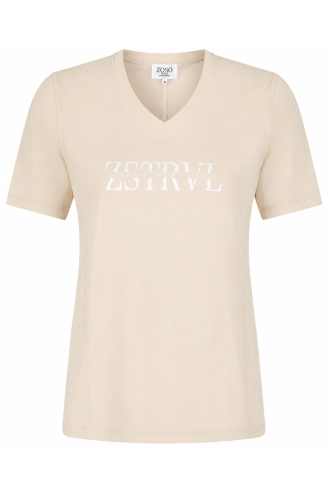 Zoso beige dames t-shirt | Vooraanzicht