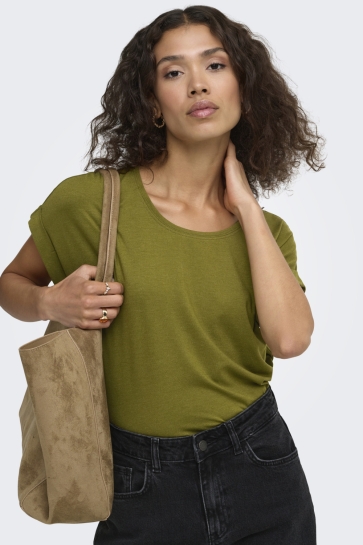 Only T-shirt ONLMOSTER S/S O-NECK TOP NOOS JRS 15106662 Fir Green 