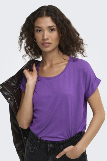 Only T-shirt ONLMOSTER S/S O-NECK TOP NOOS JRS 15106662 Pansy