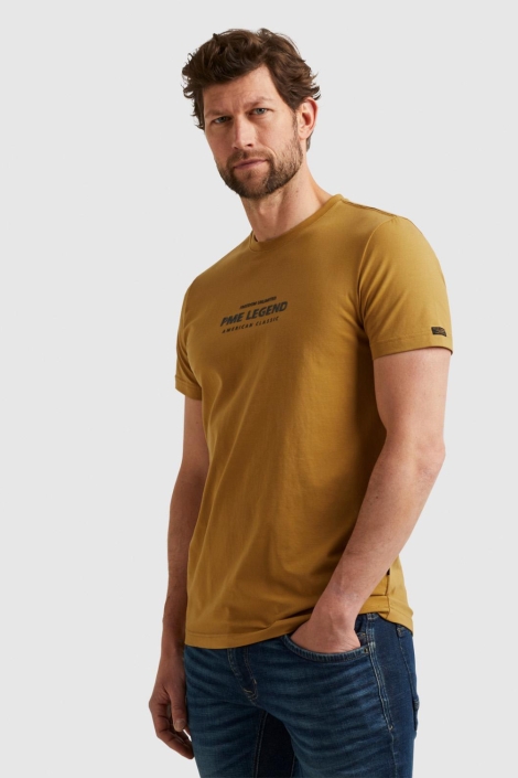 PME legend camel heren t-shirt | Model zijaanzicht
