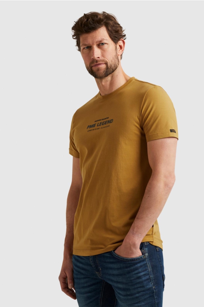 PME legend camel heren t-shirt | Model zijaanzicht