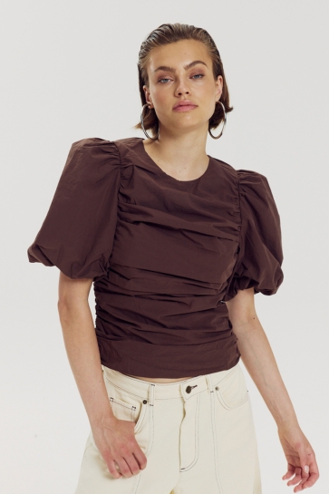 Harper & Yve T-shirt NIKO SS AW6P402 1025 HOT FUDGE