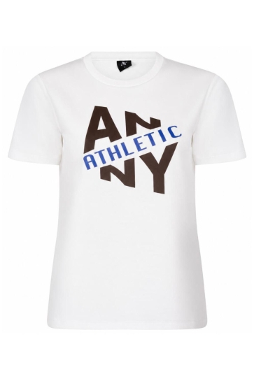 Ann&You T-shirt LOU A26 OFF WHITE/ESPRESSO/BLUE
