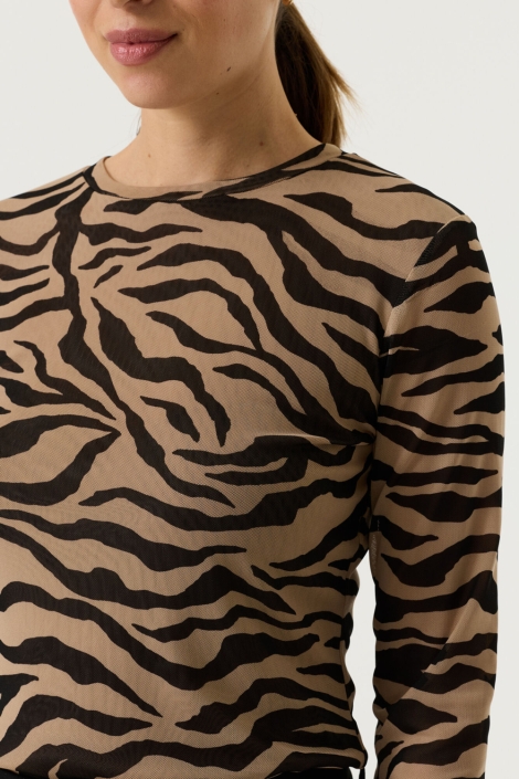 Garcia camel dames t-shirt | Close up
