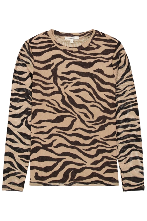 Garcia camel dames t-shirt | Vooraanzicht